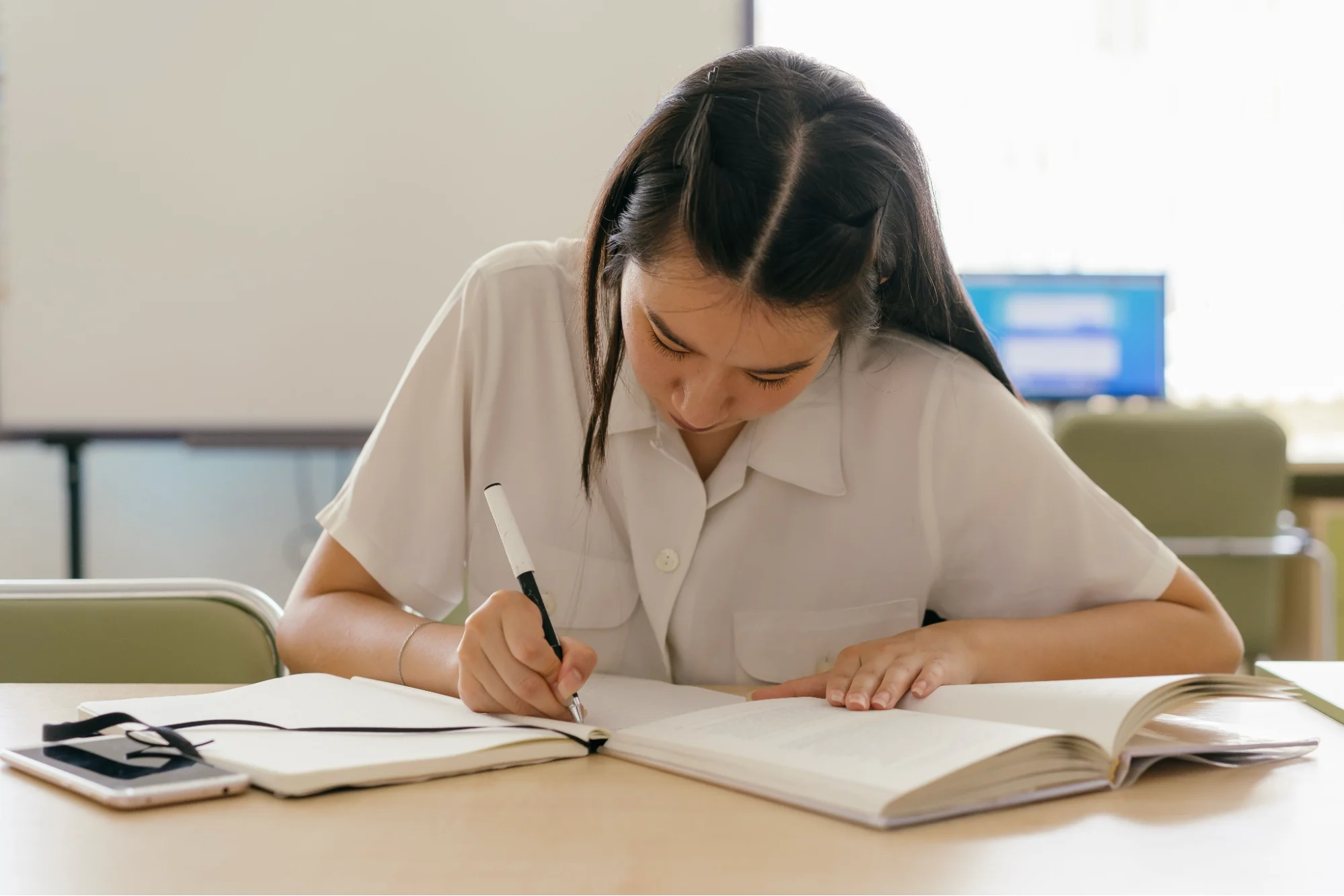 A student developing learning skills